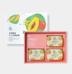 木瓜酵素手工皂禮盒_3入組